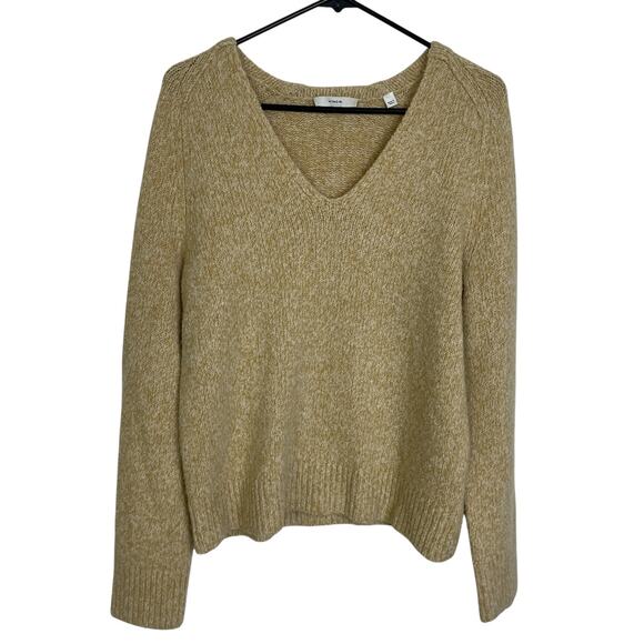 Vince Boucle Sweater Womens Size Small Yellow Boucle Silk Merino Wool Pullover - Picture 1 of 10